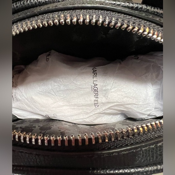 Karl Lagerfeld Paris NWT Black Maybelle Sling Crossbody Bag (P036) - Picture 11 of 12